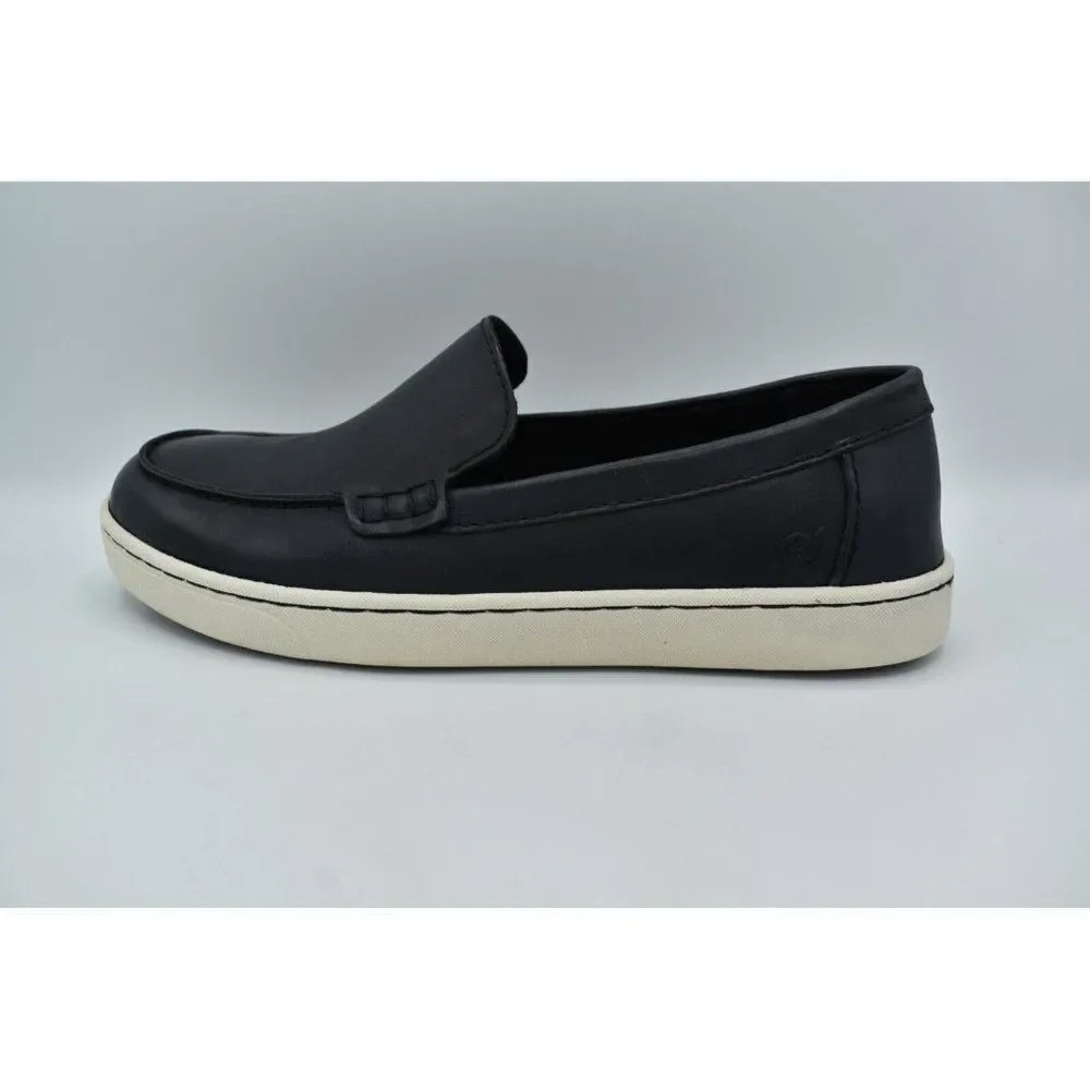 Born Mens Size 10.5 Axel Black Full Grain Leather Slip On Loafers Sneakers Shoes